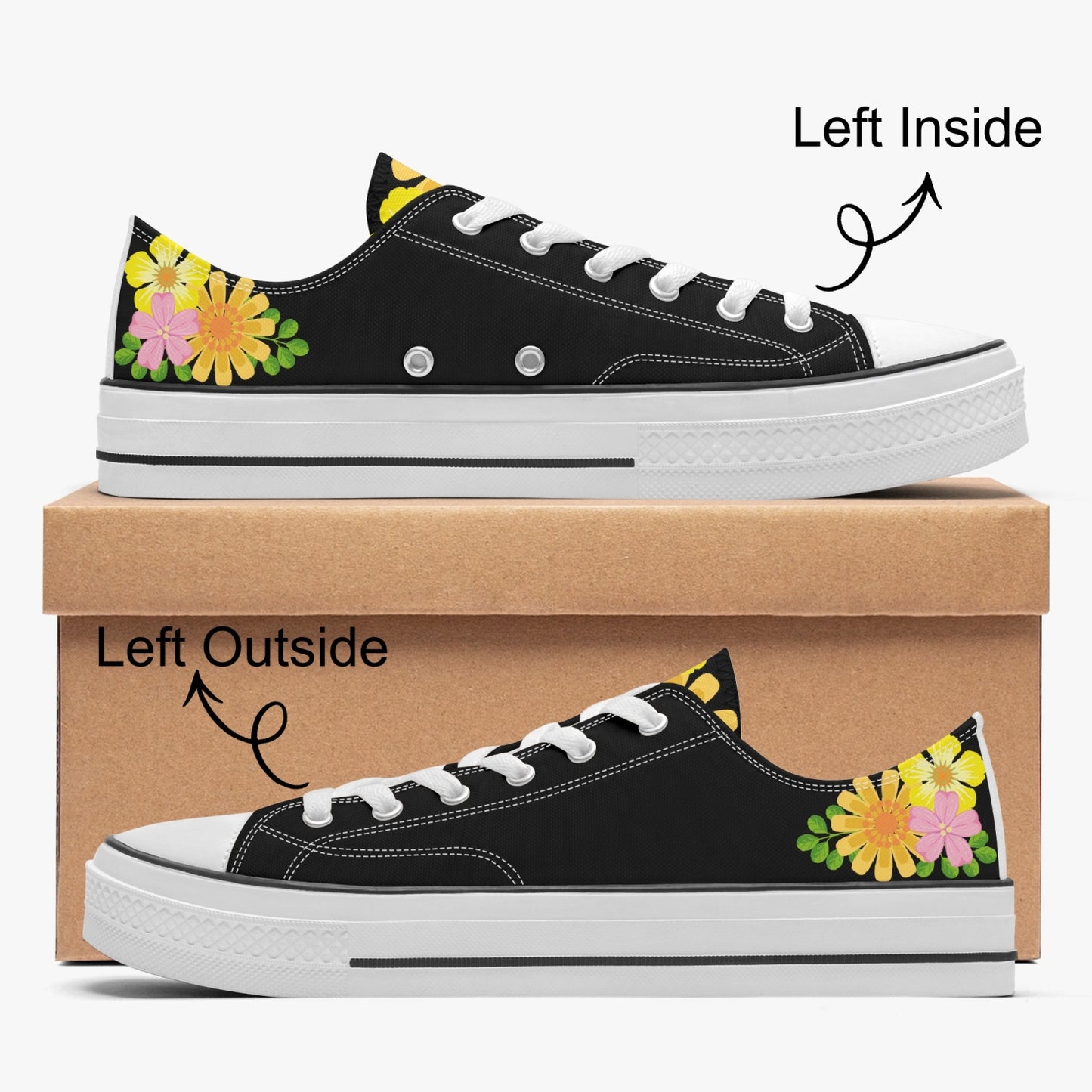 627. Low Top Chuckalike-black floral