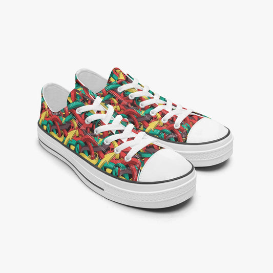 627. Low Top Canvas - Graffiti Style