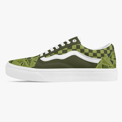 229. Trendy Low-Top Canvas Green Chex