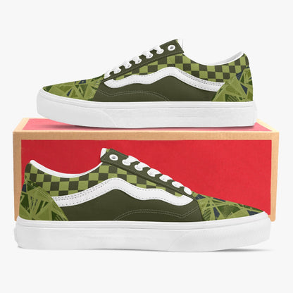 229. Trendy Low-Top Canvas Green Chex