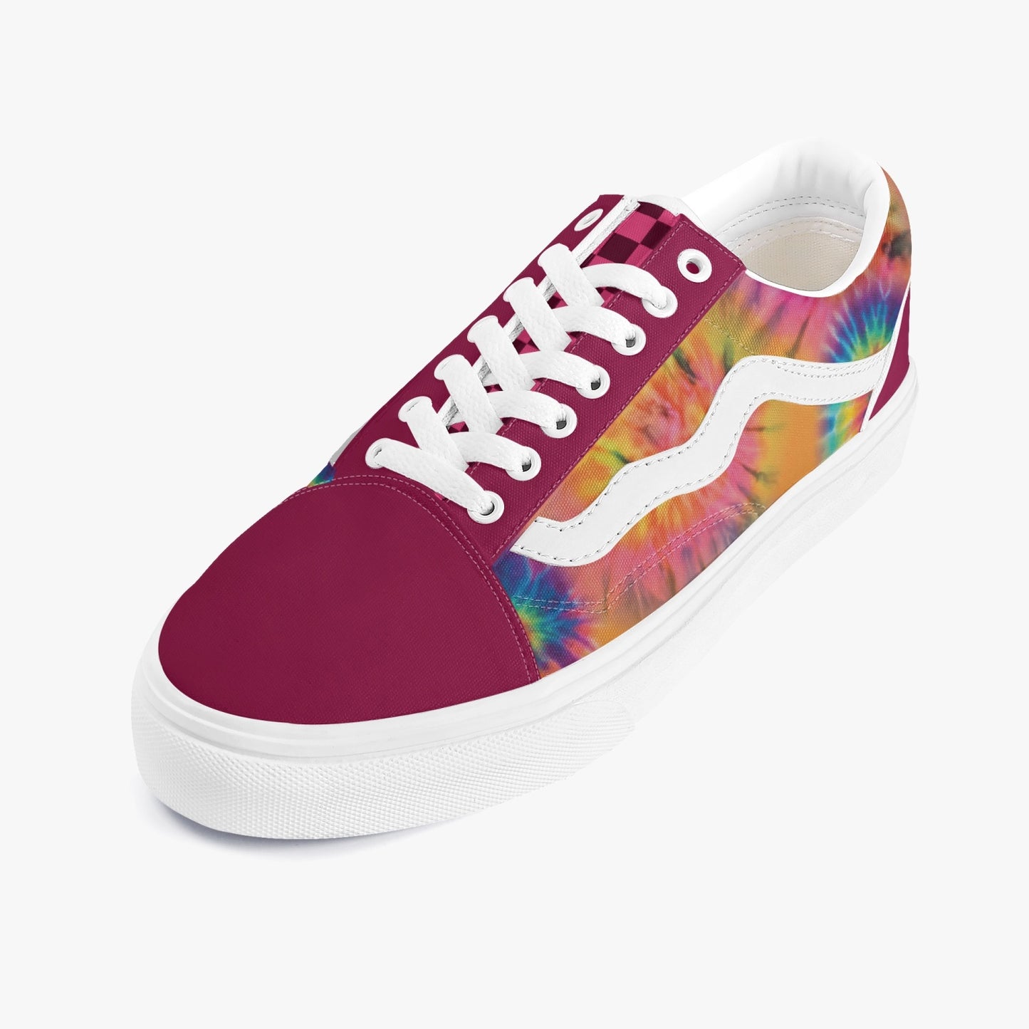 229. Trendy Low-Top Canvas Tie Dye - Berry