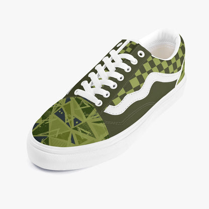 229. Trendy Low-Top Canvas Green Chex