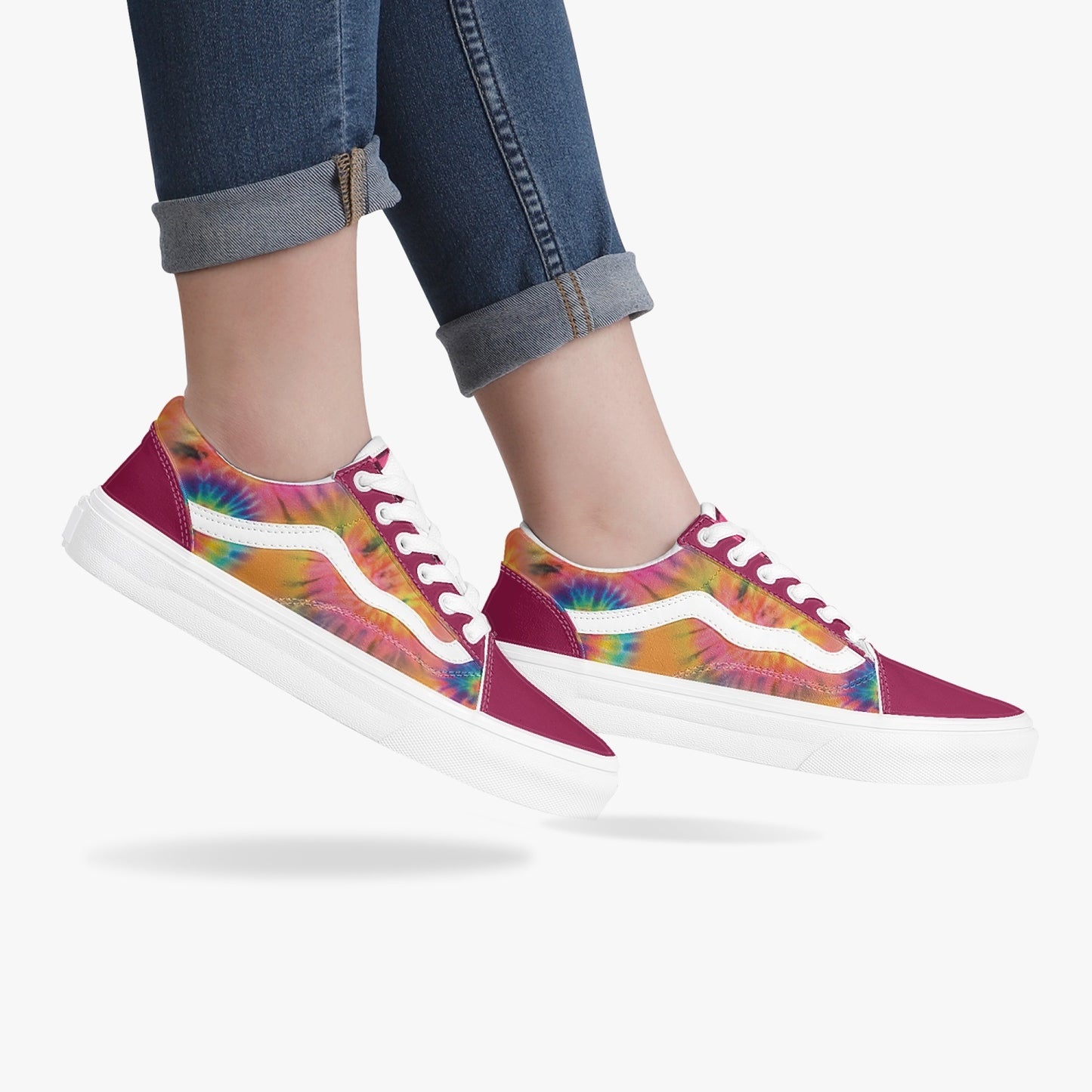 229. Trendy Low-Top Canvas Tie Dye - Berry