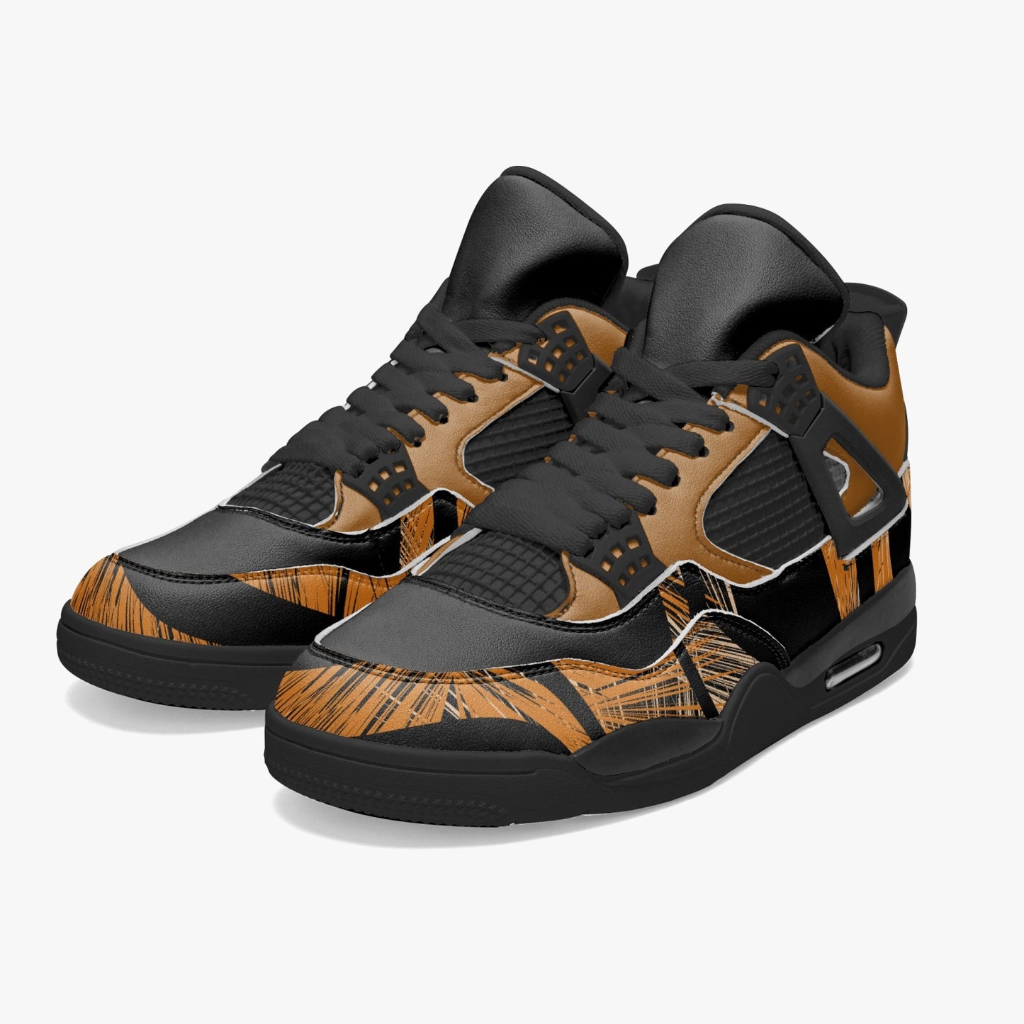 698. AJ4 Basketball Sneakers -Tiger Black