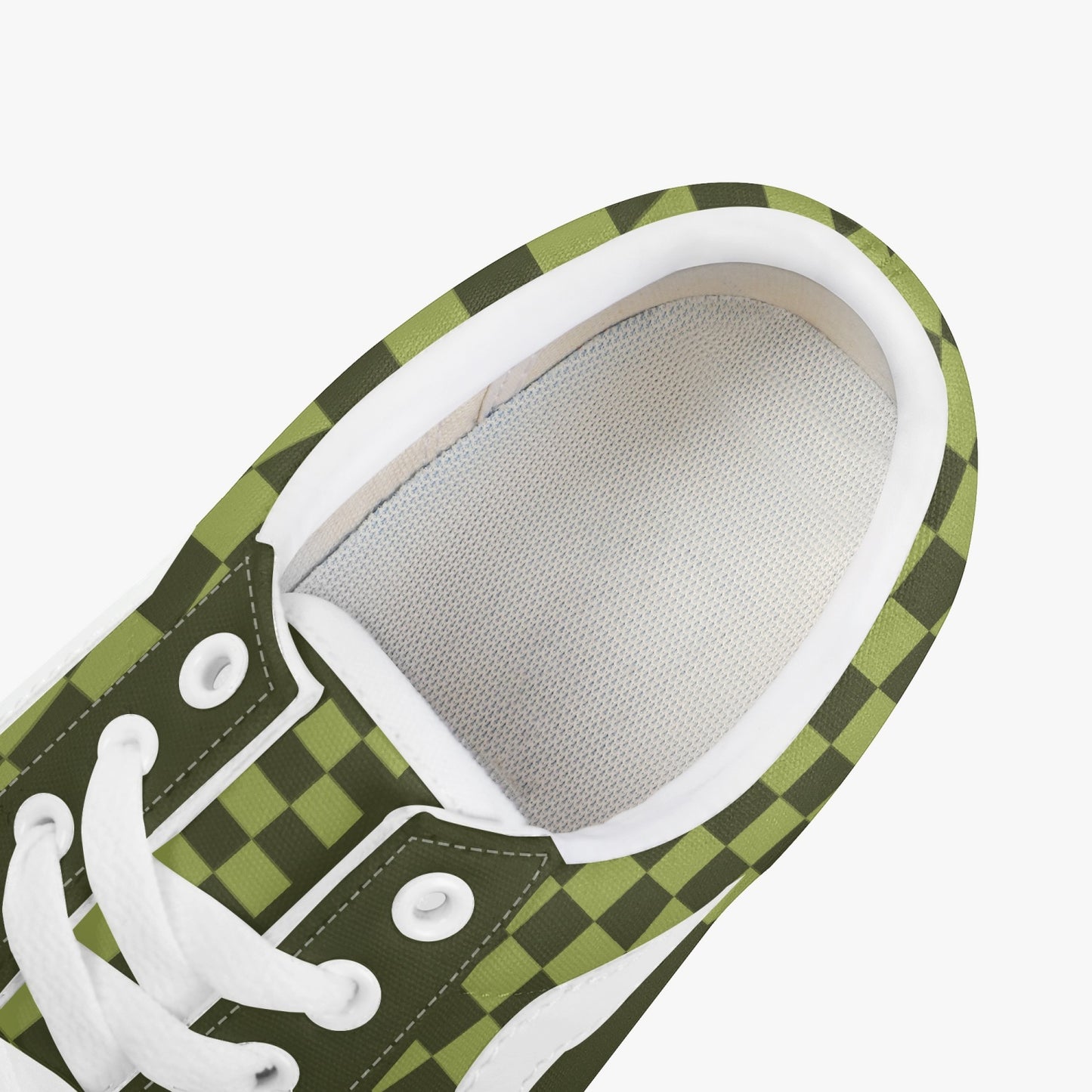 229. Trendy Low-Top Canvas Green Chex