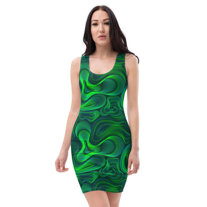 Green Swirl Sun Dress