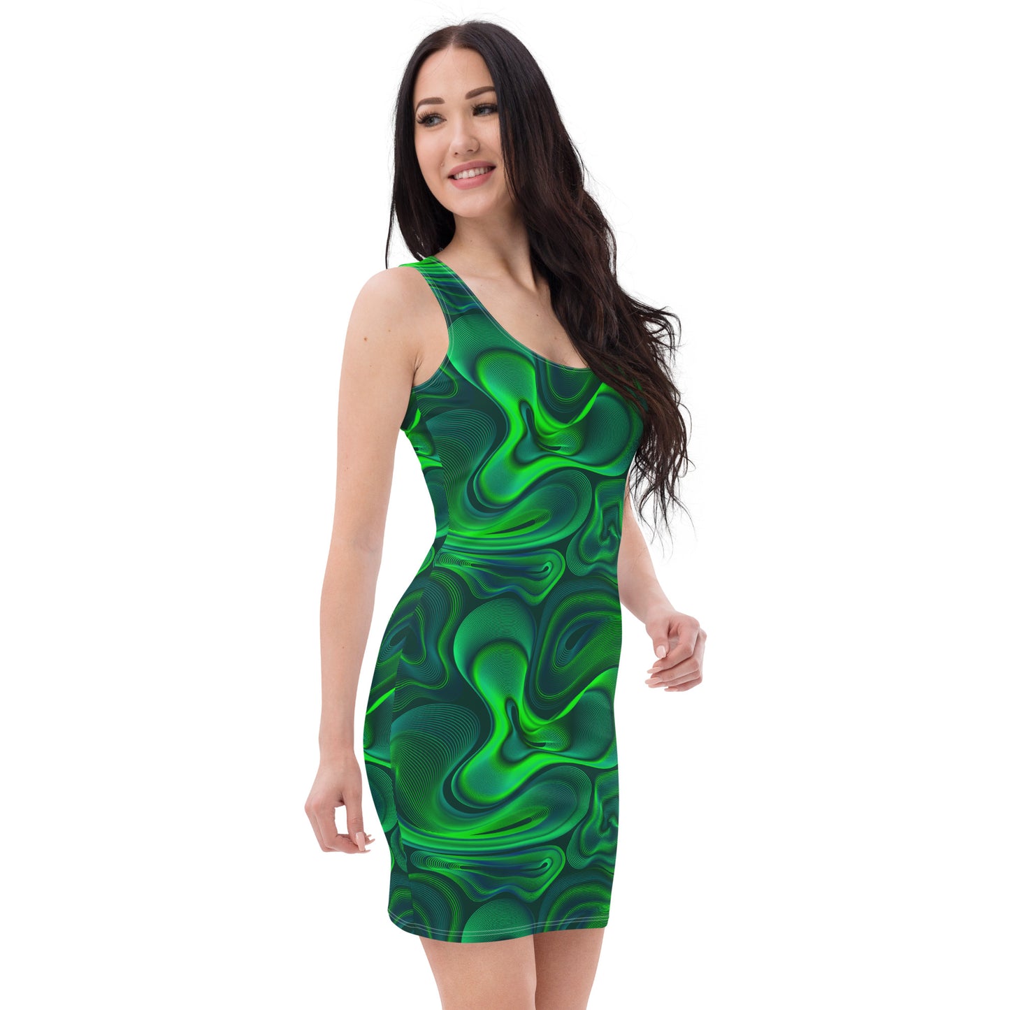 Green Swirl Sun Dress