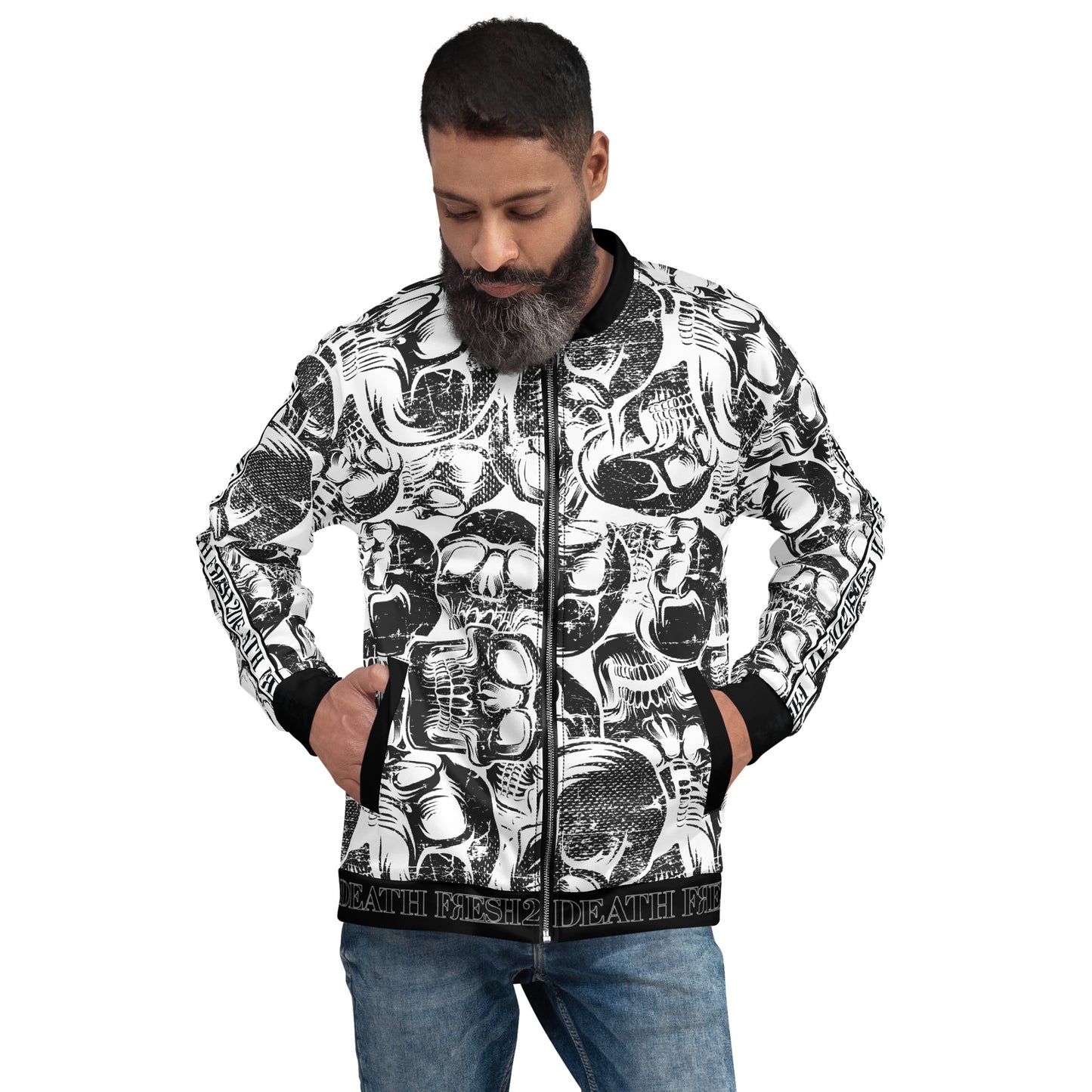 Fresh2Death Bomber Jacket-Skulls