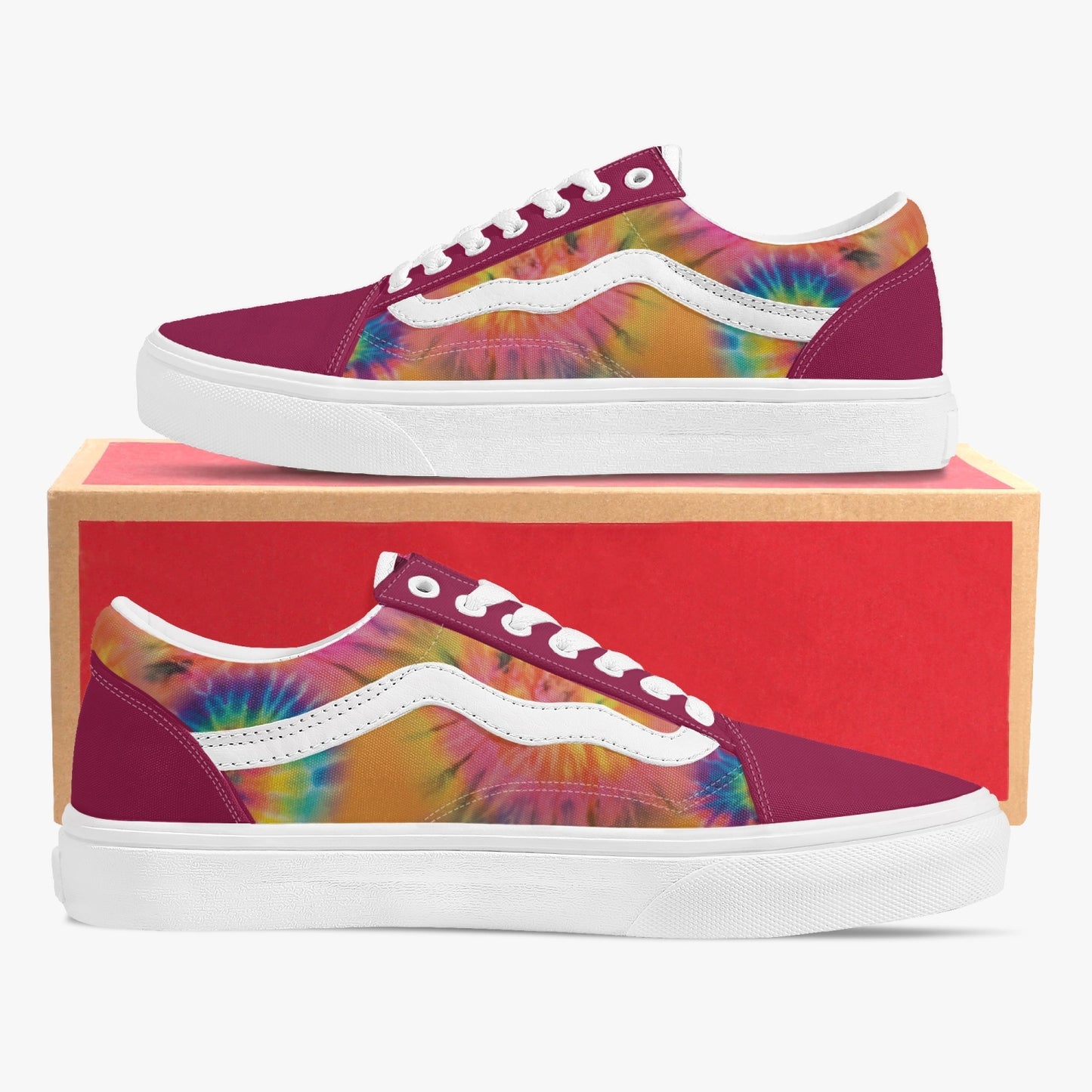 229. Trendy Low-Top Canvas Tie Dye - Berry