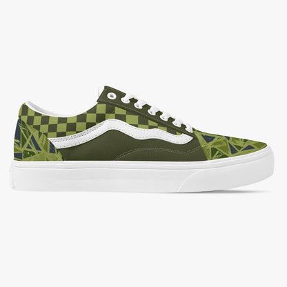 229. Trendy Low-Top Canvas Green Chex