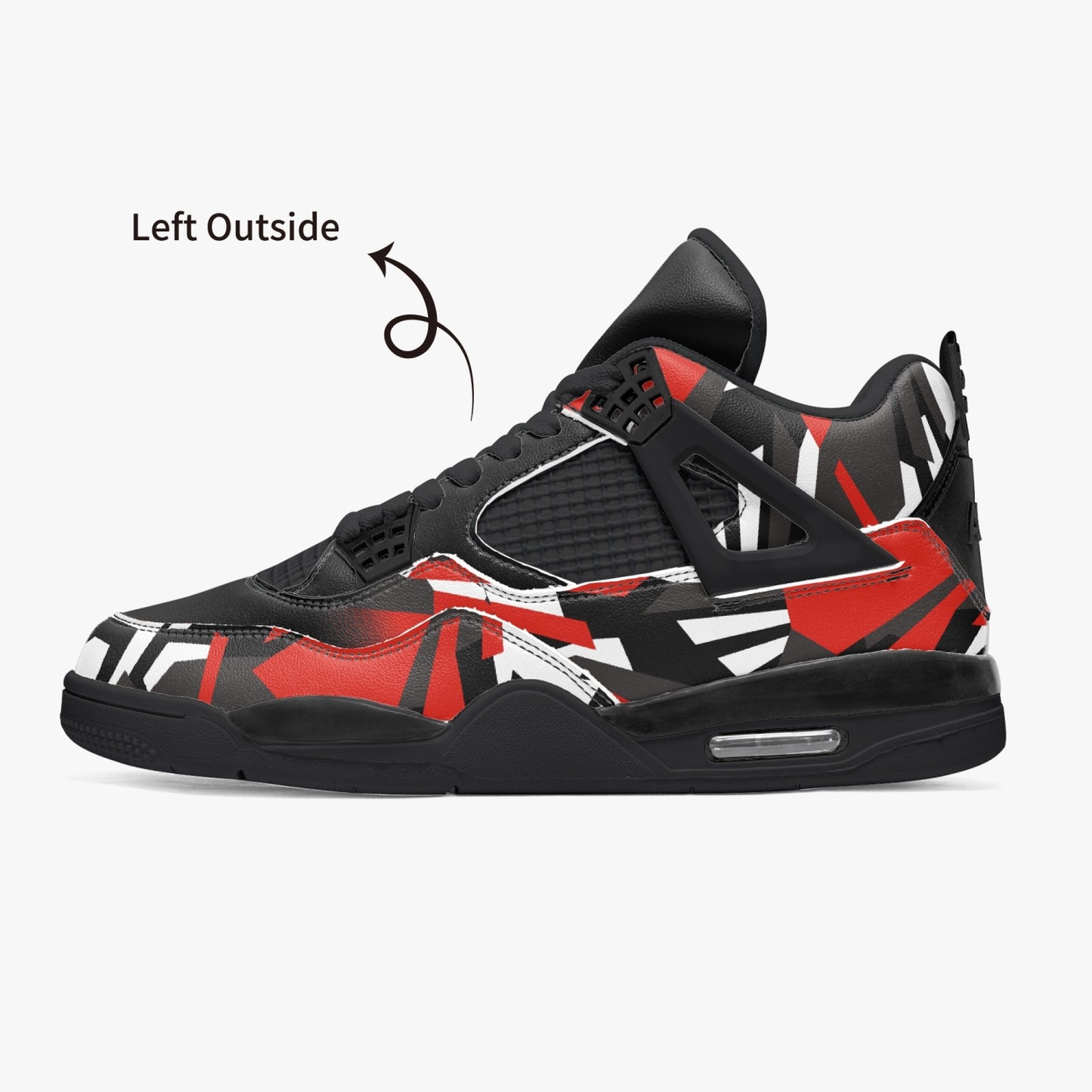 698. AJ4 Basketball Sneakers -Blk Red Wht camo