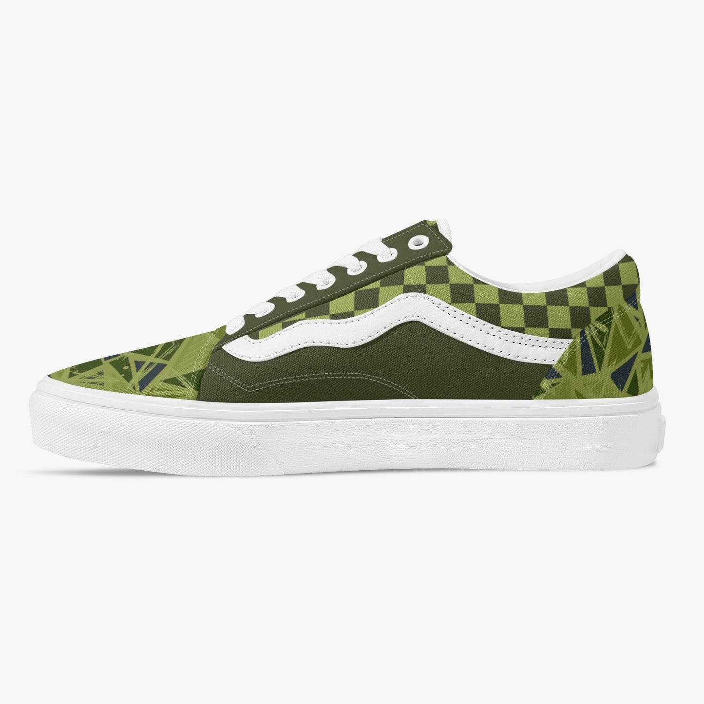 229. Trendy Low-Top Canvas Green Chex