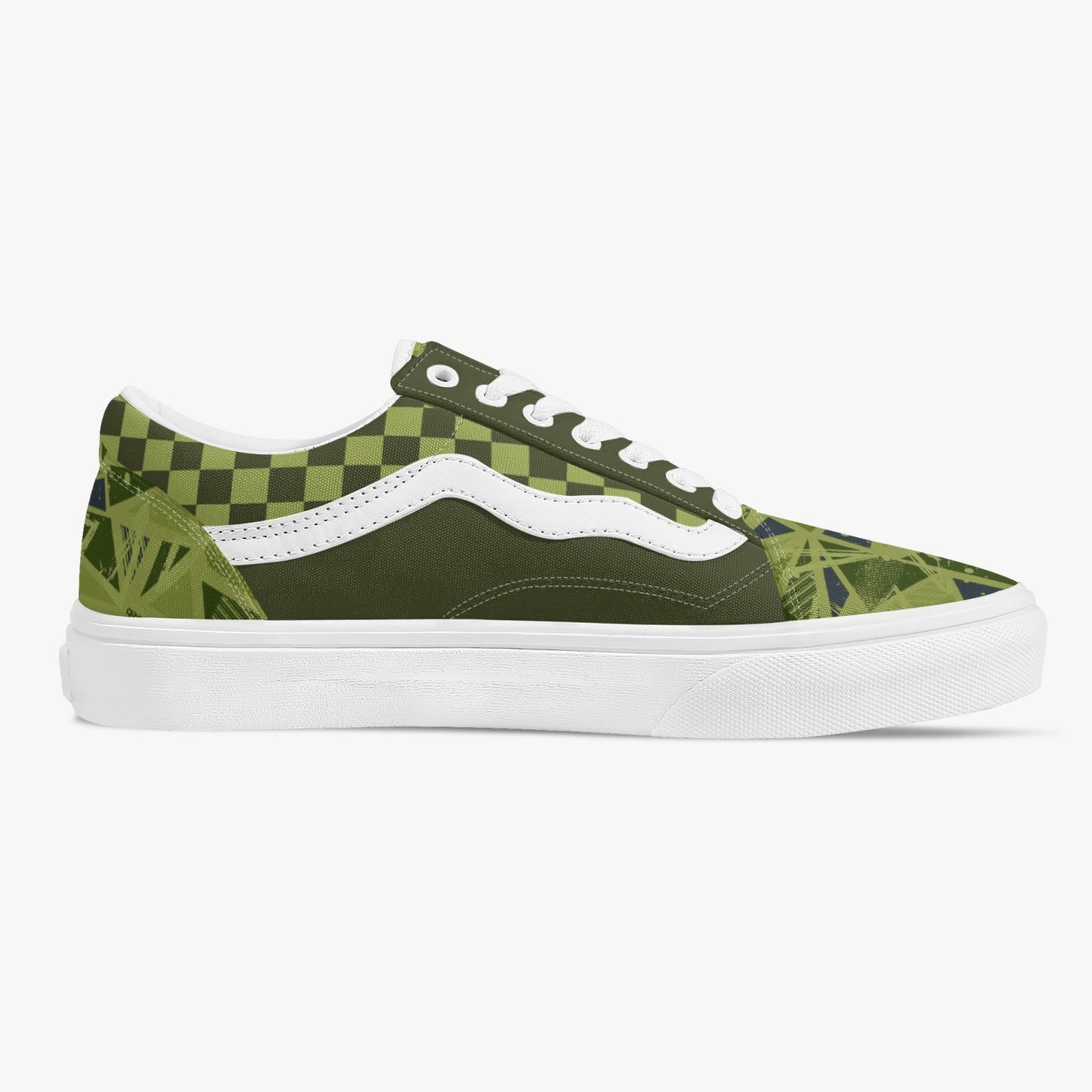 229. Trendy Low-Top Canvas Green Chex