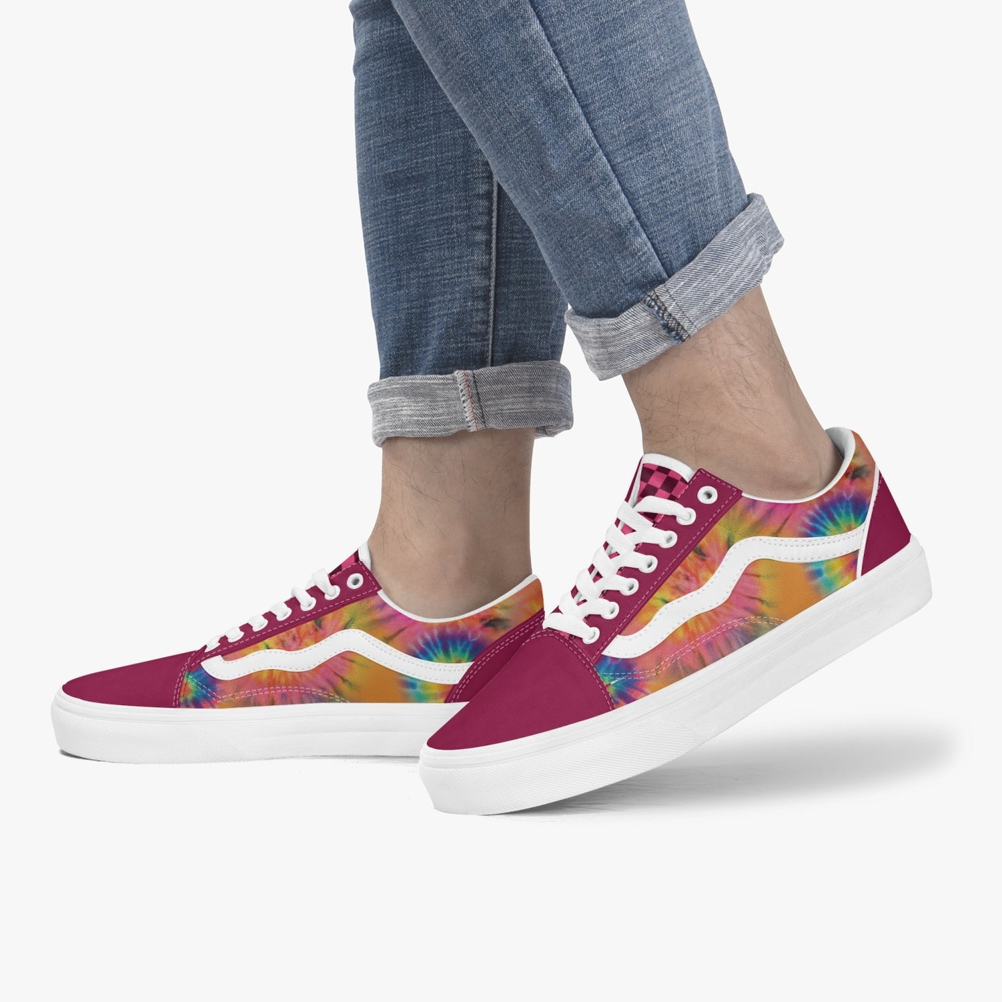 229. Trendy Low-Top Canvas Tie Dye - Berry