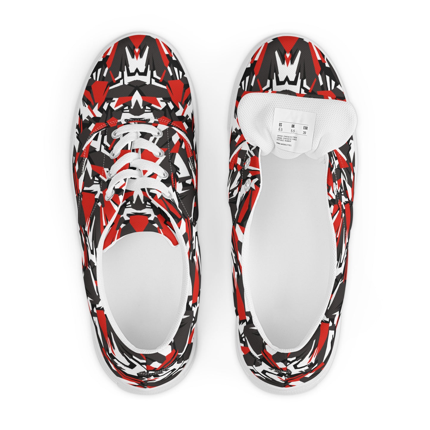 Men’s lace-up Red Grey Black White Camo